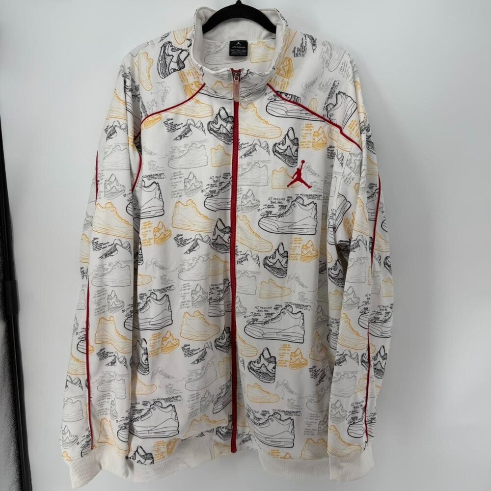Jordan Basketball Nike Zippered Jacket Sneaker Print 4XL Men's AJ Revolution